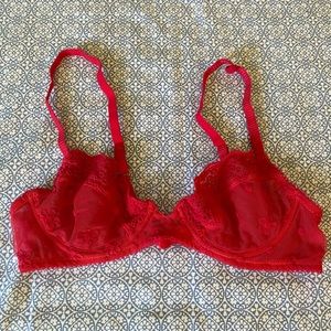 Lacy Red Bra 32B ish
